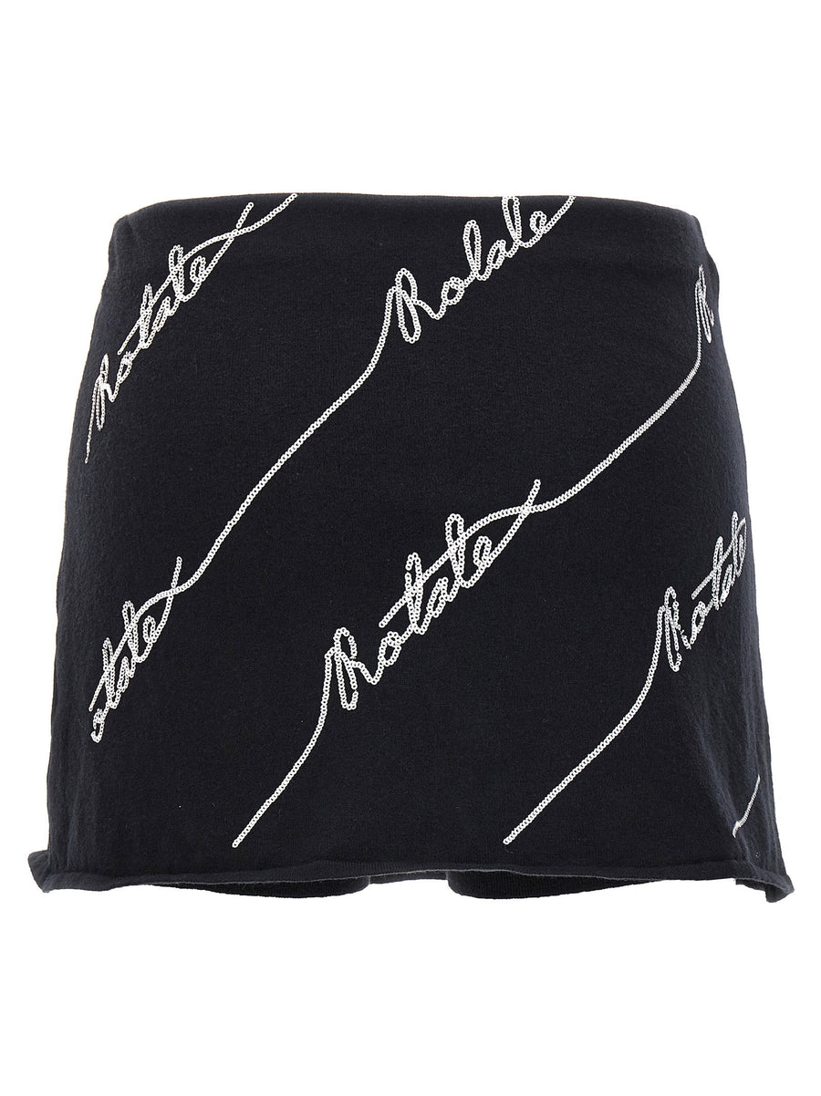 Rotate Birger Christensen Skort Sequin Logo Mini
