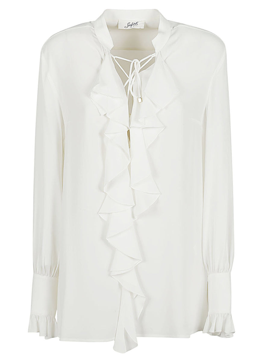 Seafarer Milly Ruched Silk Blend Shirt For Modern Women Chic Versatile Office To Evening Top