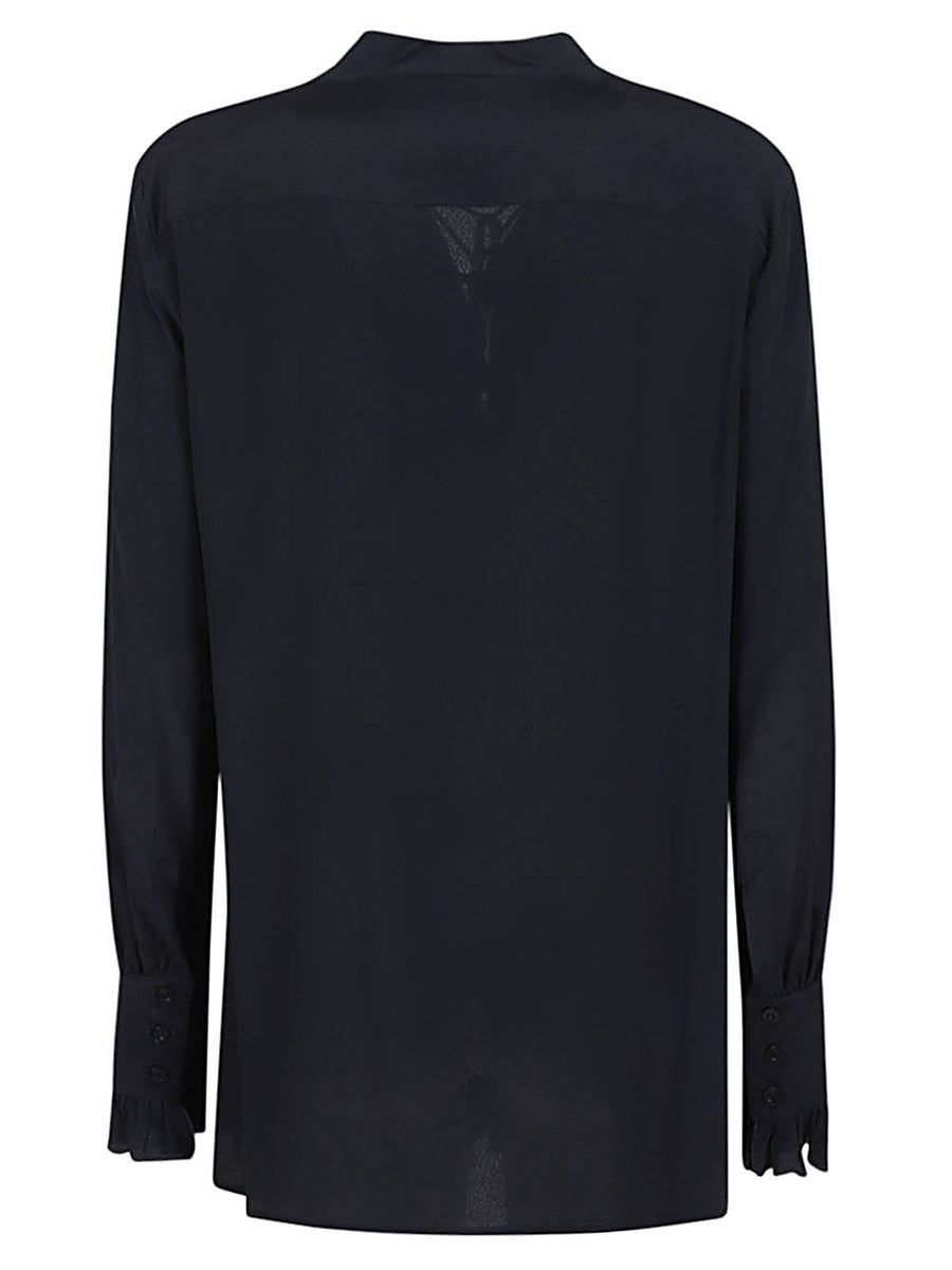 Seafarer Milly Ruched Silk Blend Shirt For Women, Polished Office Essential With Texture