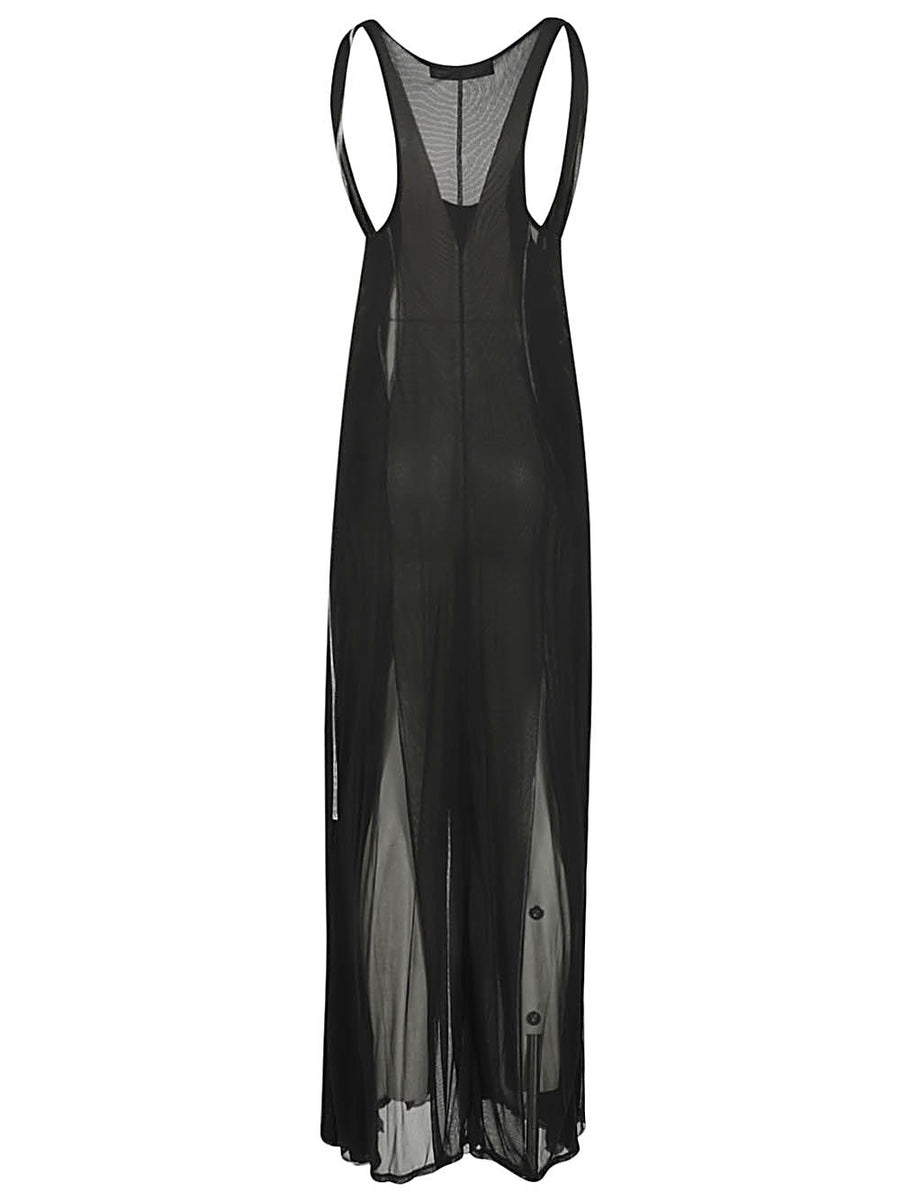 Y/Project Long Tank Dress For Women Luxurious Black Maxi Hundred Percent Viscose Semi Sheer Day To Night