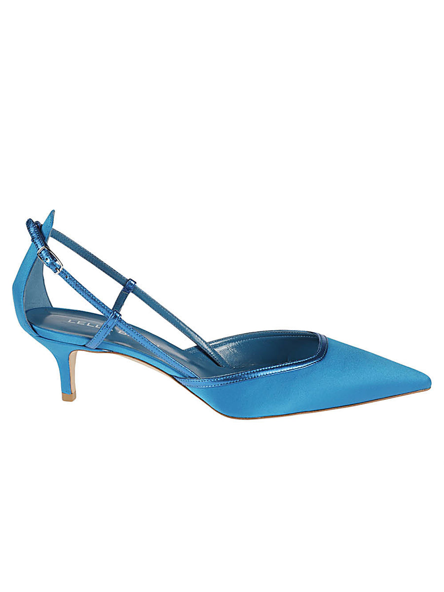 Lella Baldi Blue Satin Pumps Elegant Evening High Heels for Women With Satin Upper