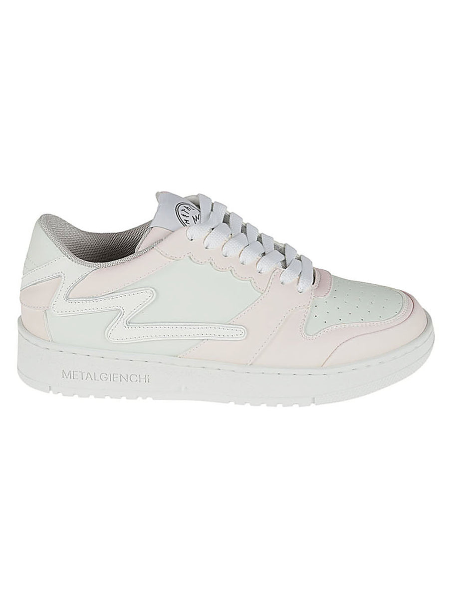 Metalgienchi ICX Low Sneakers for Women Premium Calf Leather Upper with Fuchsia Gum Sole