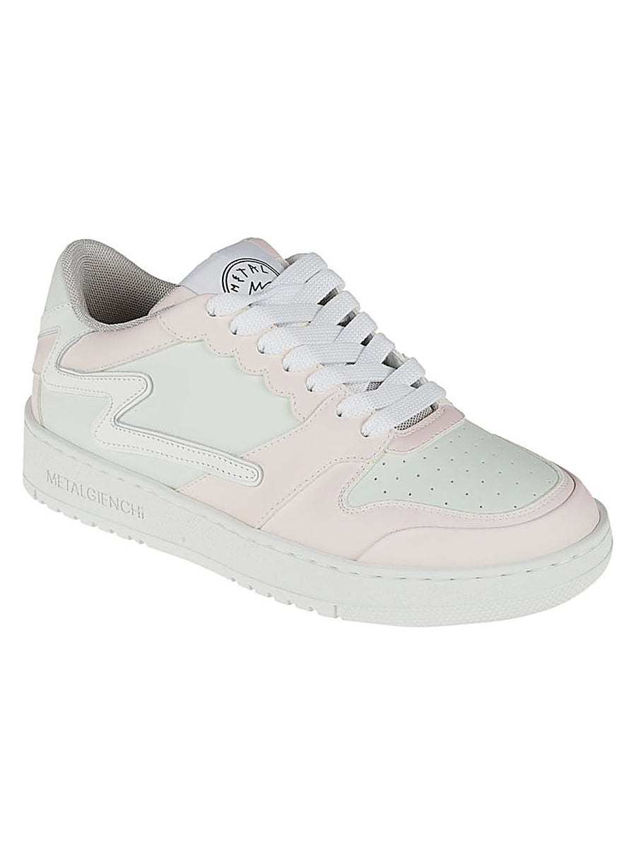 Metalgienchi ICX Low Sneakers for Women Premium Calf Leather Upper with Fuchsia Gum Sole