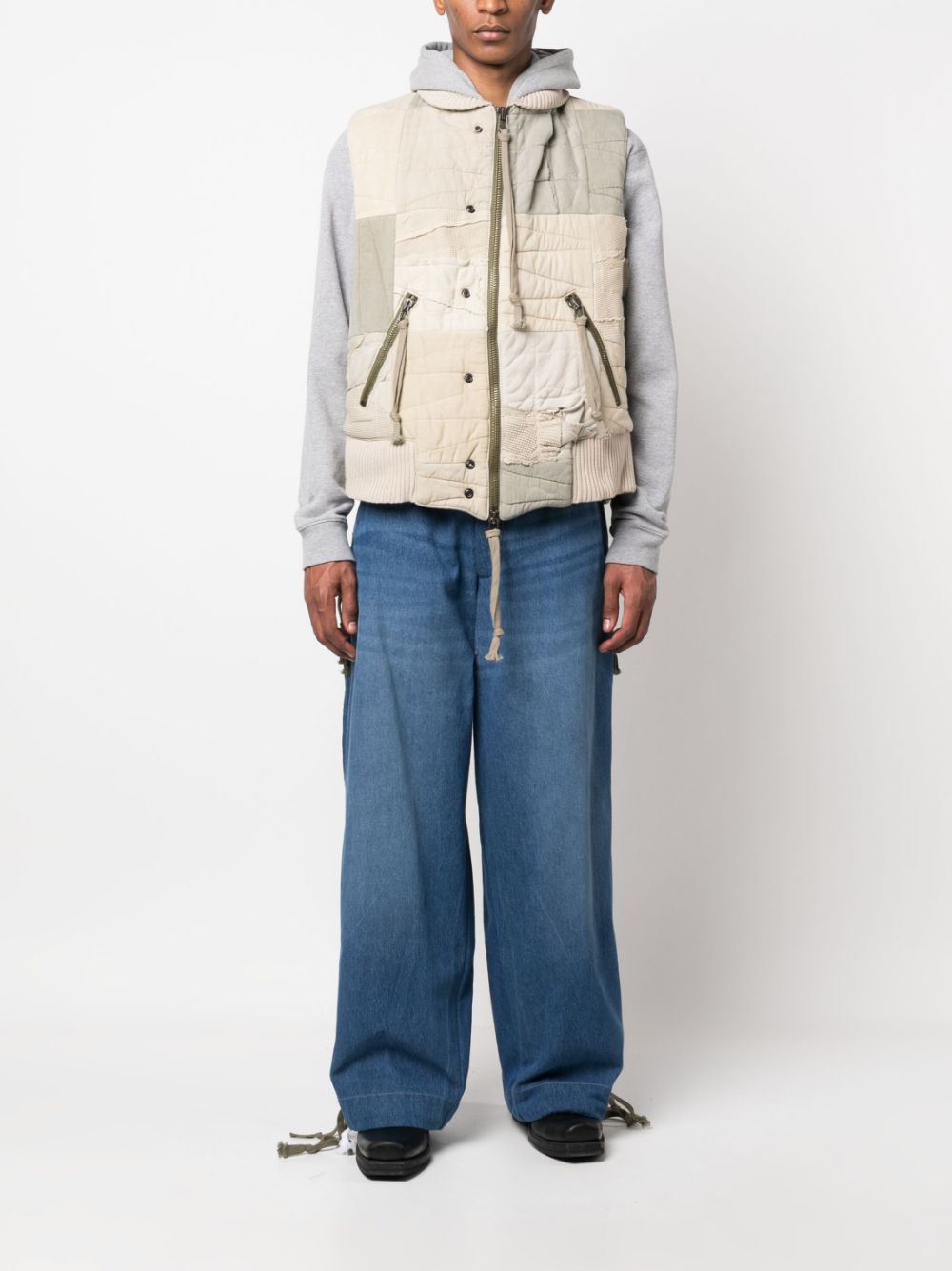 Greg Lauren Wide leg denim jeans