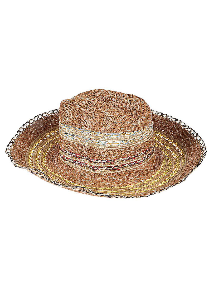 Exquisite J Raffia Fedora Hat For Women Brown Viscose Standard Size Resort Ready Accessory