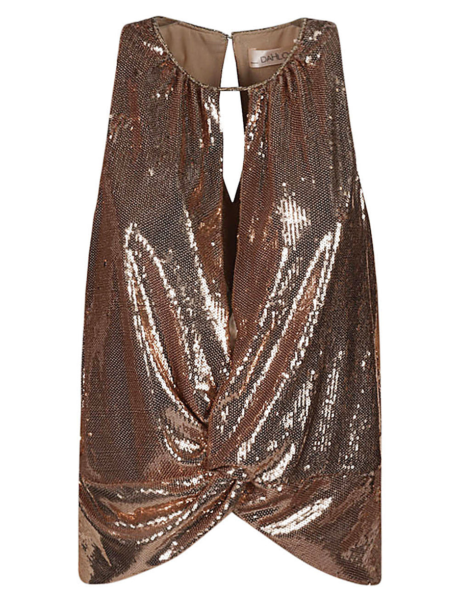 Dahlo Sequin Cropped Top Pink For Women Glam Partywear Night Out Luxe Shine And Comfort