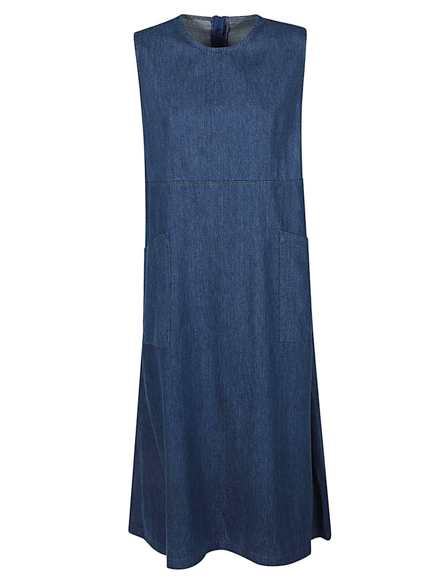 Sarahwear Denim Gardener Dress for Women One Hundred Percent Cotton One Size Breathable Blue All Day Comfort