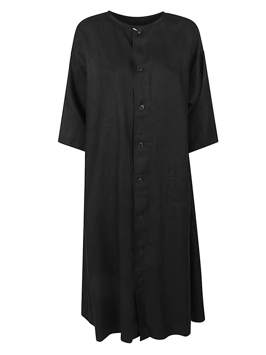 Sarahwear Linen Shirt Dress For Women Breathable 100 Percent Linen Black Versatile Day To Evening