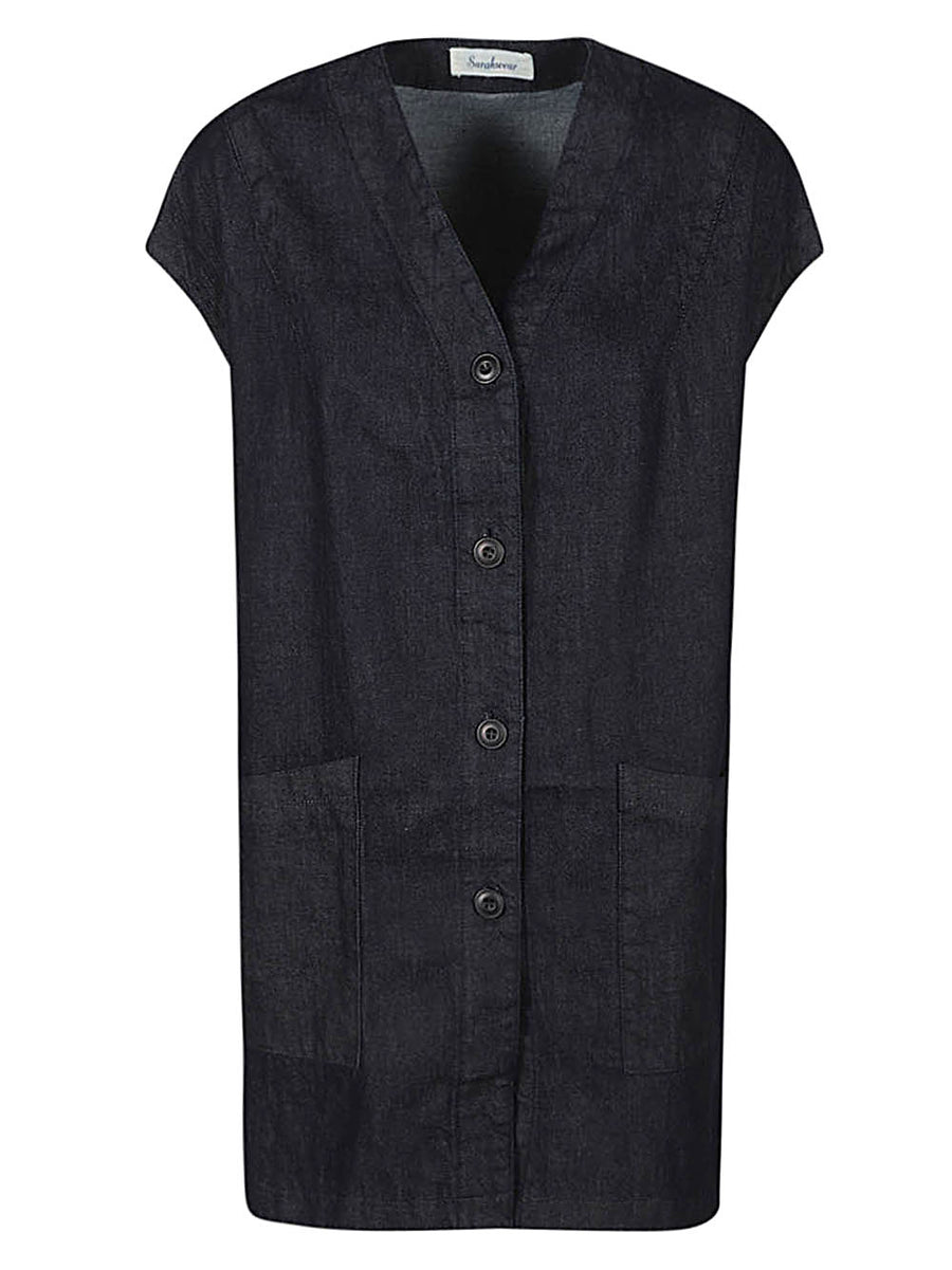 Sarahwear Cotton Long Vest For Women Breathable Lightweight Layering Versatile Blue One Size