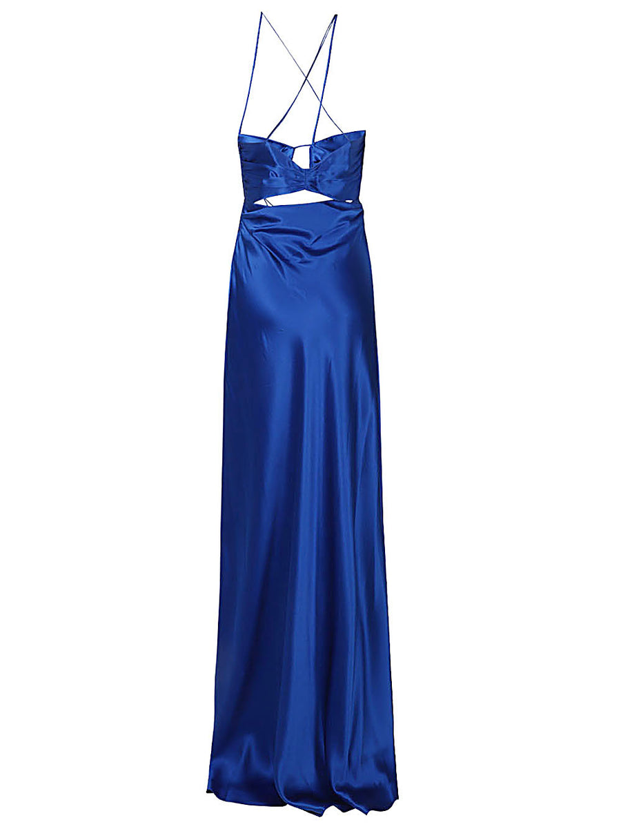 The Sei Silk Long Dress With Asymmetric Silhouette Luxurious 100 Percent Silk For Women Resort Wear
