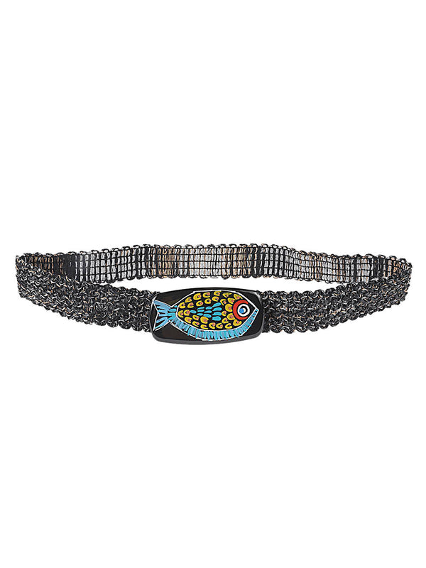 Exquisite J Raffia belt