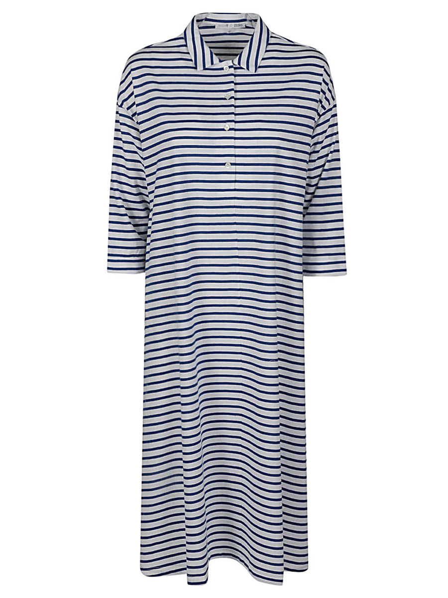 C-Zero Shirt Cotton Polo Dress For Women In Blue Polished Timeless Versatile Everyday