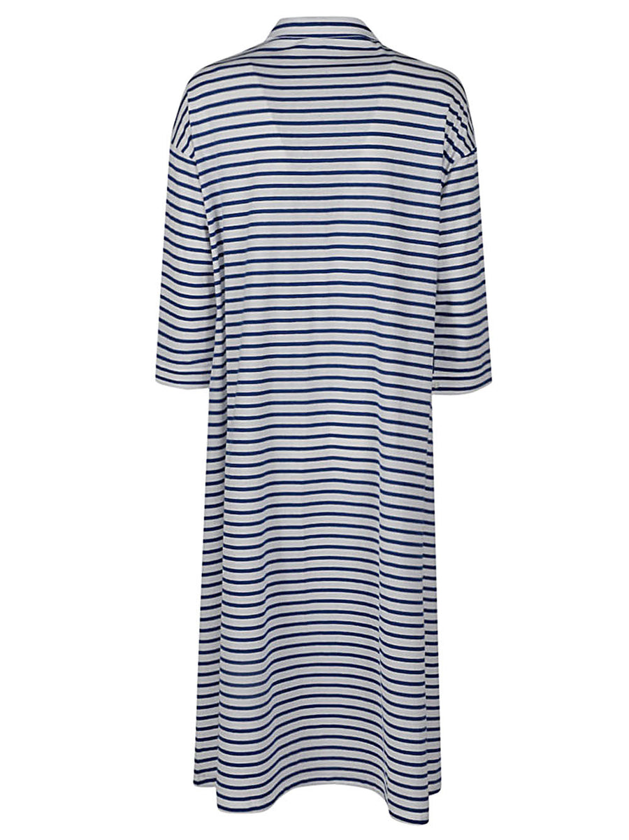 C-Zero Shirt Cotton Polo Dress For Women In Blue Polished Timeless Versatile Everyday