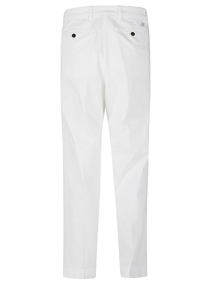 Department 5 Mens White Wide Leg Trousers Cotton Elastane Premium Everyday Wear