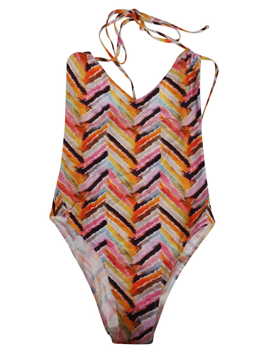 Feel Me Fab Varadero Vibrant Multicolor Printed One Piece Swimsuit For Women Beach Vacation