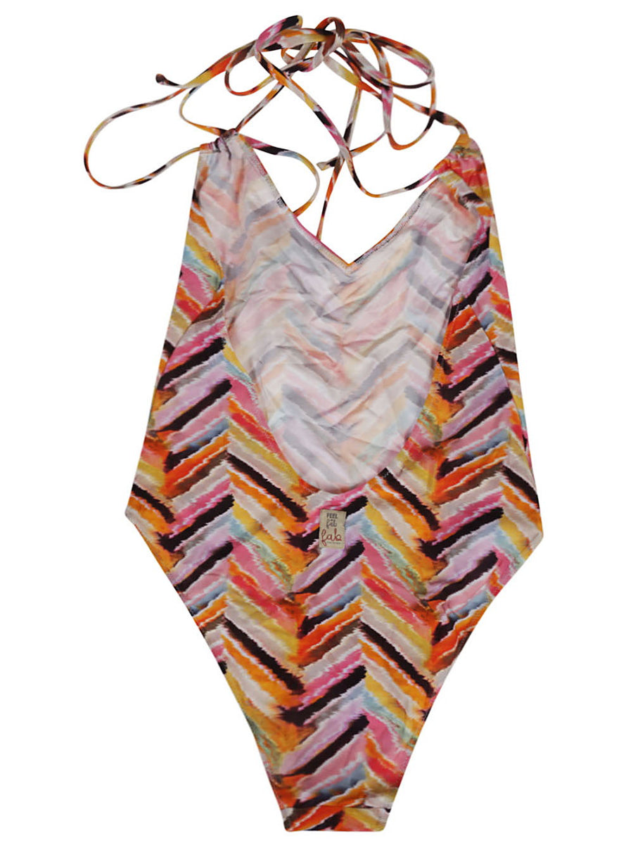 Feel Me Fab Varadero Vibrant Multicolor Printed One Piece Swimsuit For Women Beach Vacation