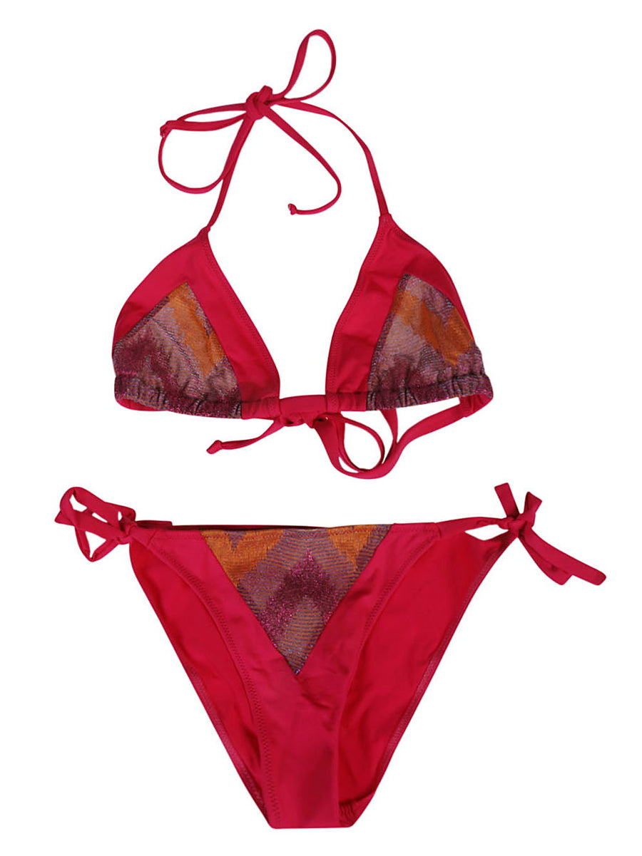 Feel Me Fab Triangle Bikini Set Printed Pink Floral Women