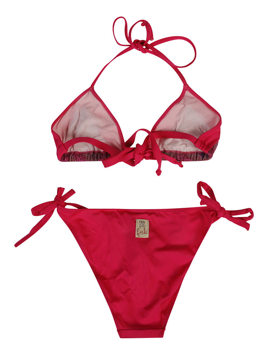 Feel Me Fab Triangle Bikini Set Printed Pink Floral Women