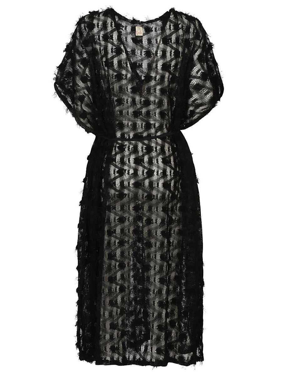 Crochet Maxi Dress Feel Me Fab For Women Textured True To Size Black Lampedusa Luxurious
