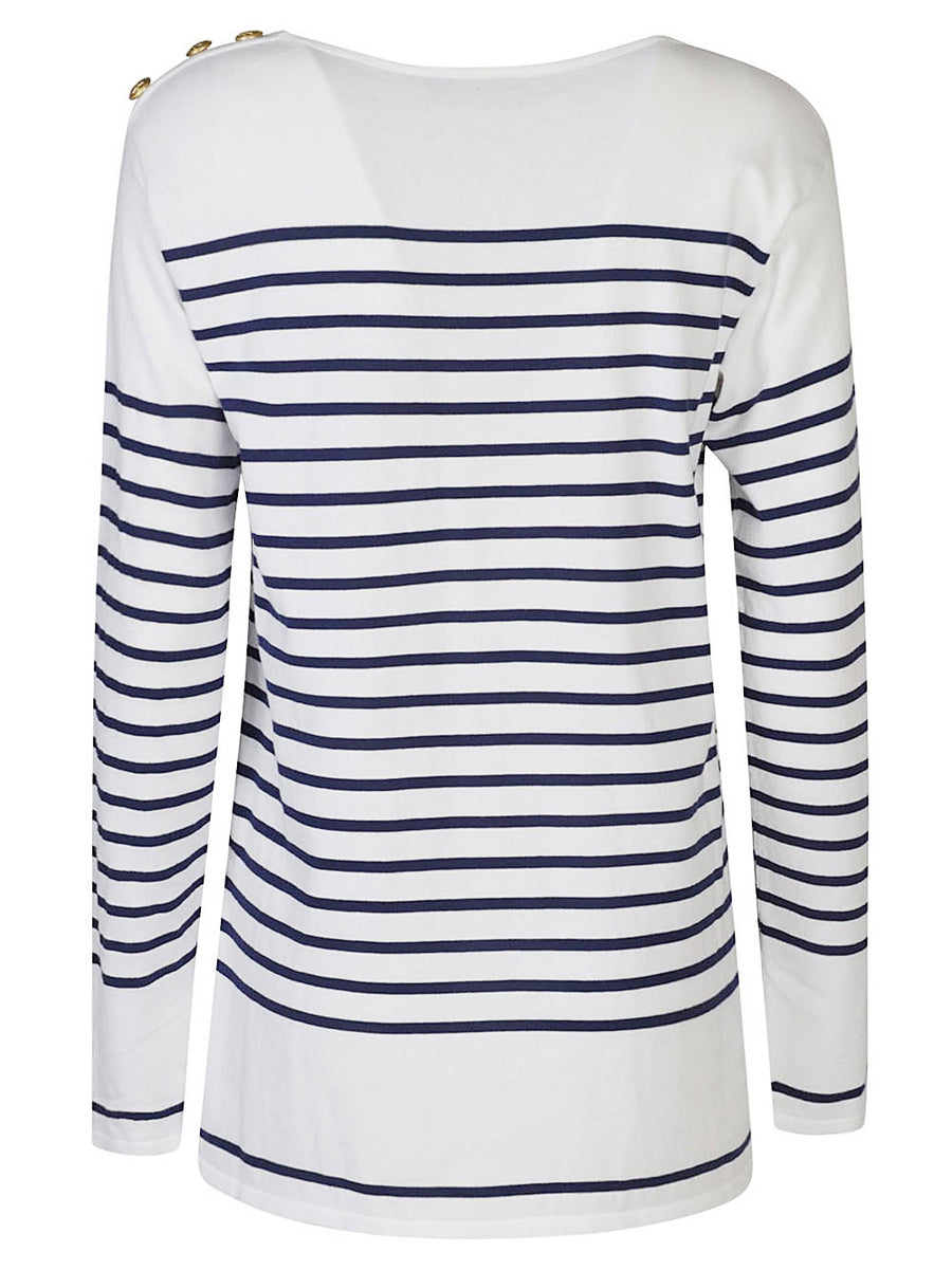 Seafarer Cotton Crewneck Sweater For Women Breathable Lightweight Everyday Versatile Topwear Blue