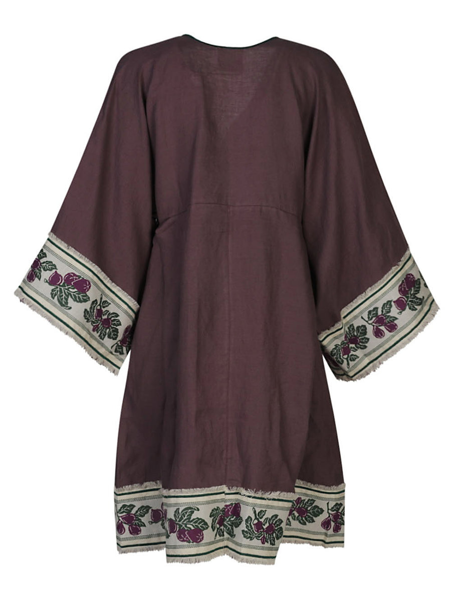 Ninaleuca Linen Short Dress For Women Breathable Linen Cotton Blend Purple True To Size Versatile Summer Essential