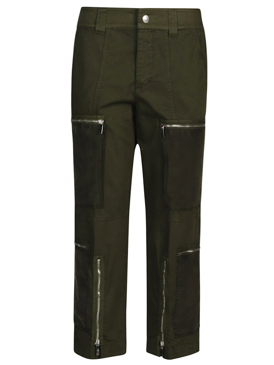 Seafarer Delta Zipped Trousers for Women Breathable Cotton Linen Blend Green Zip Fly