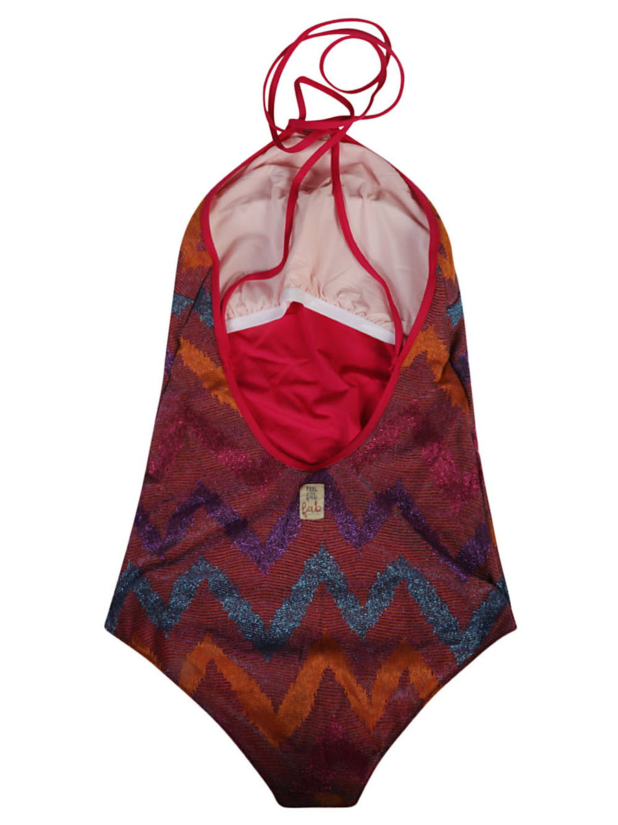 Feel Me Fab Keywest Printed One-Piece Swimsuit For Women Bold Fuchsia Viscose Blend True-To-Size Fit