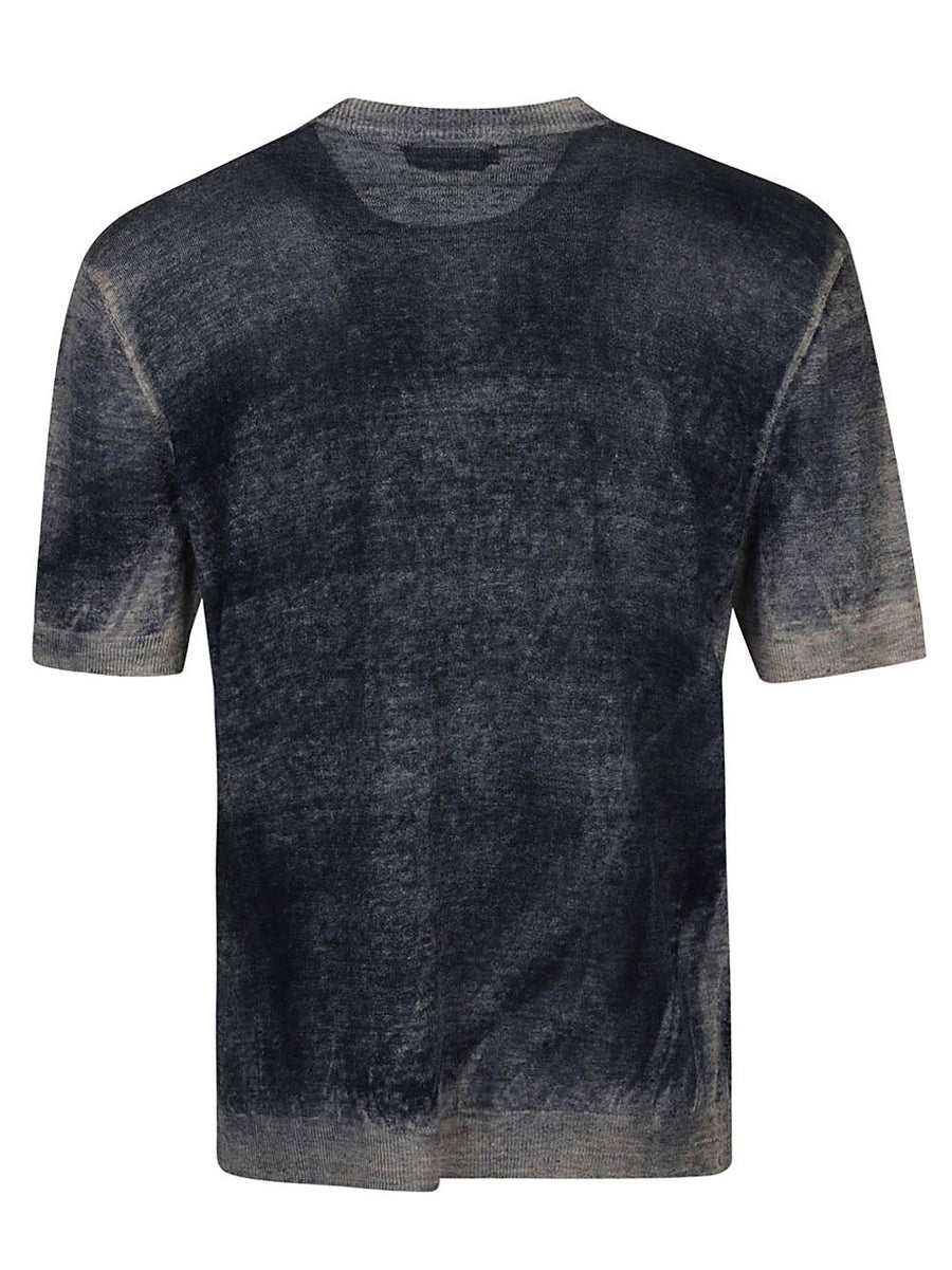 Original Vintage Linen T Shirt For Men Breathable 100 Percent Linen Blue Top Versatile Everyday Casual
