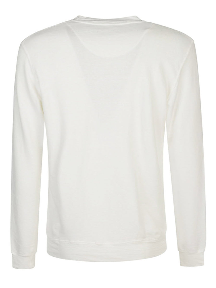 Original Vintage Mens Breathable Linen Cotton Blend White Sweatshirt Versatile Everyday Wear