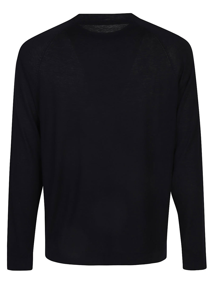 Original Vintage Cotton Silk Blend Sweater For Men Refined Everyday Luxury In Blue