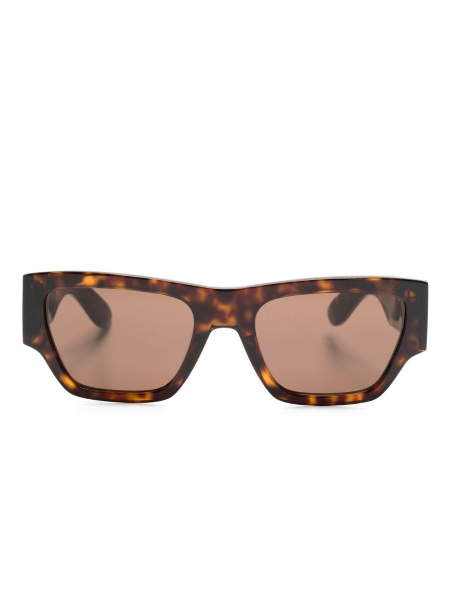 Alexander McQueen Square Sunglasses Brown Tortoiseshell Acetate Frame For Men EyeWear Luxury