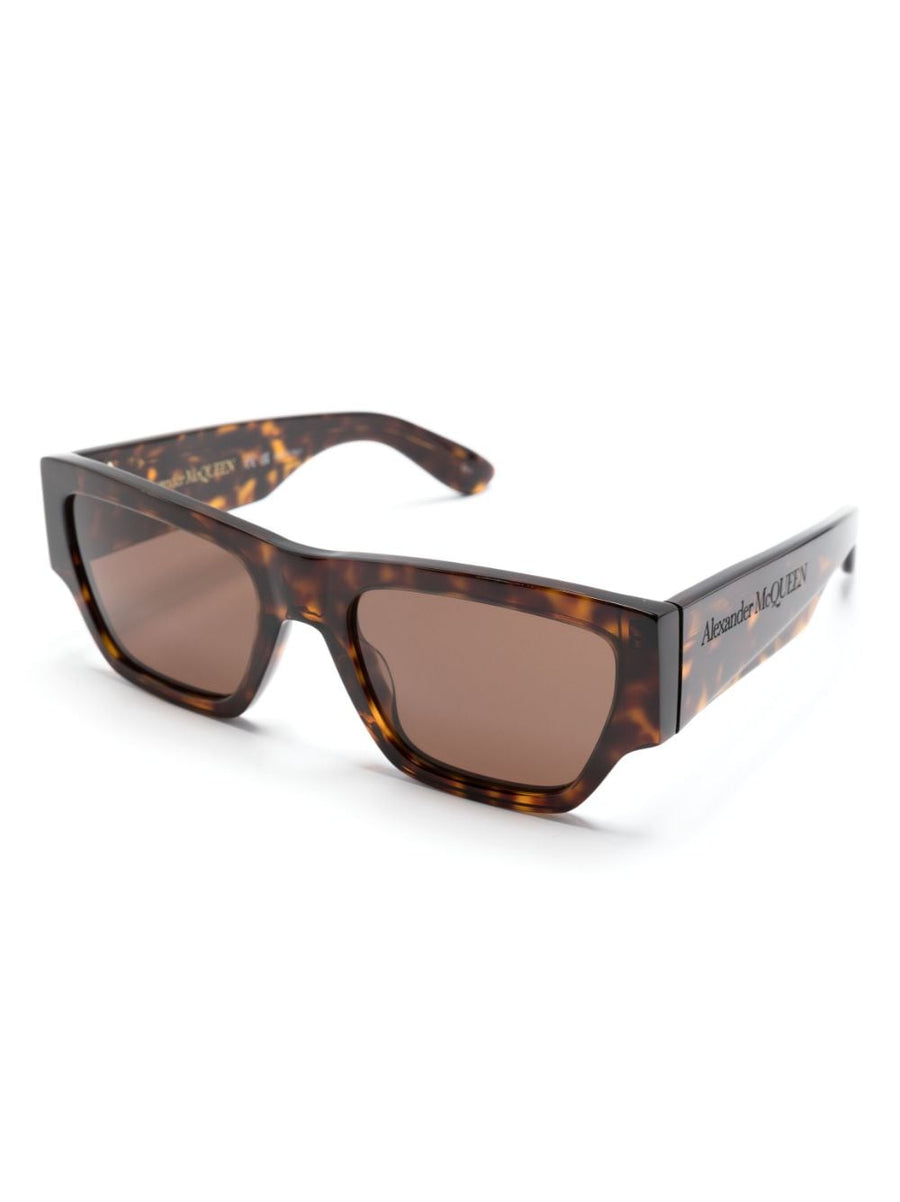 Alexander McQueen Square Sunglasses Brown Tortoiseshell Acetate Frame For Men EyeWear Luxury