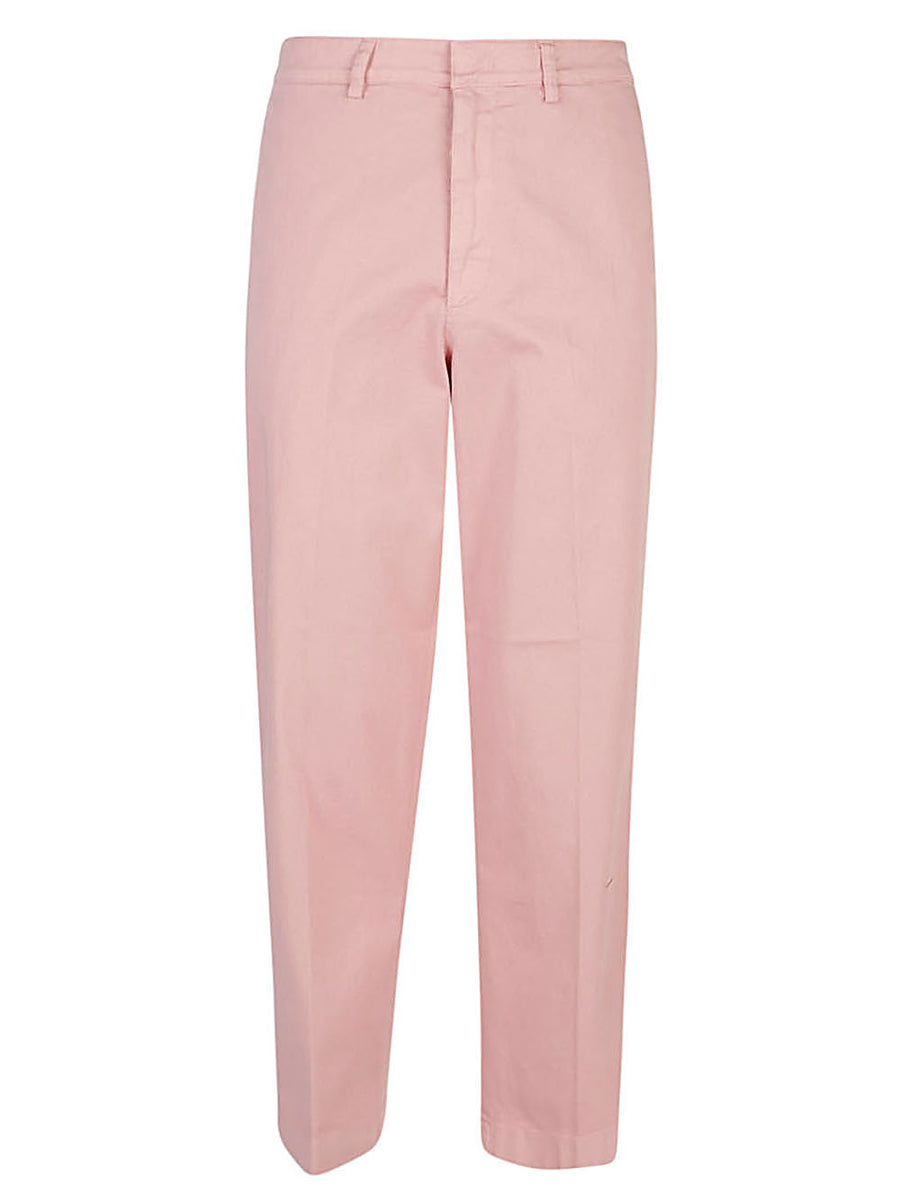 Department 5 Wide Leg Trousers Pink Cotton Blend For Men, Relaxed Fit Everyday Style