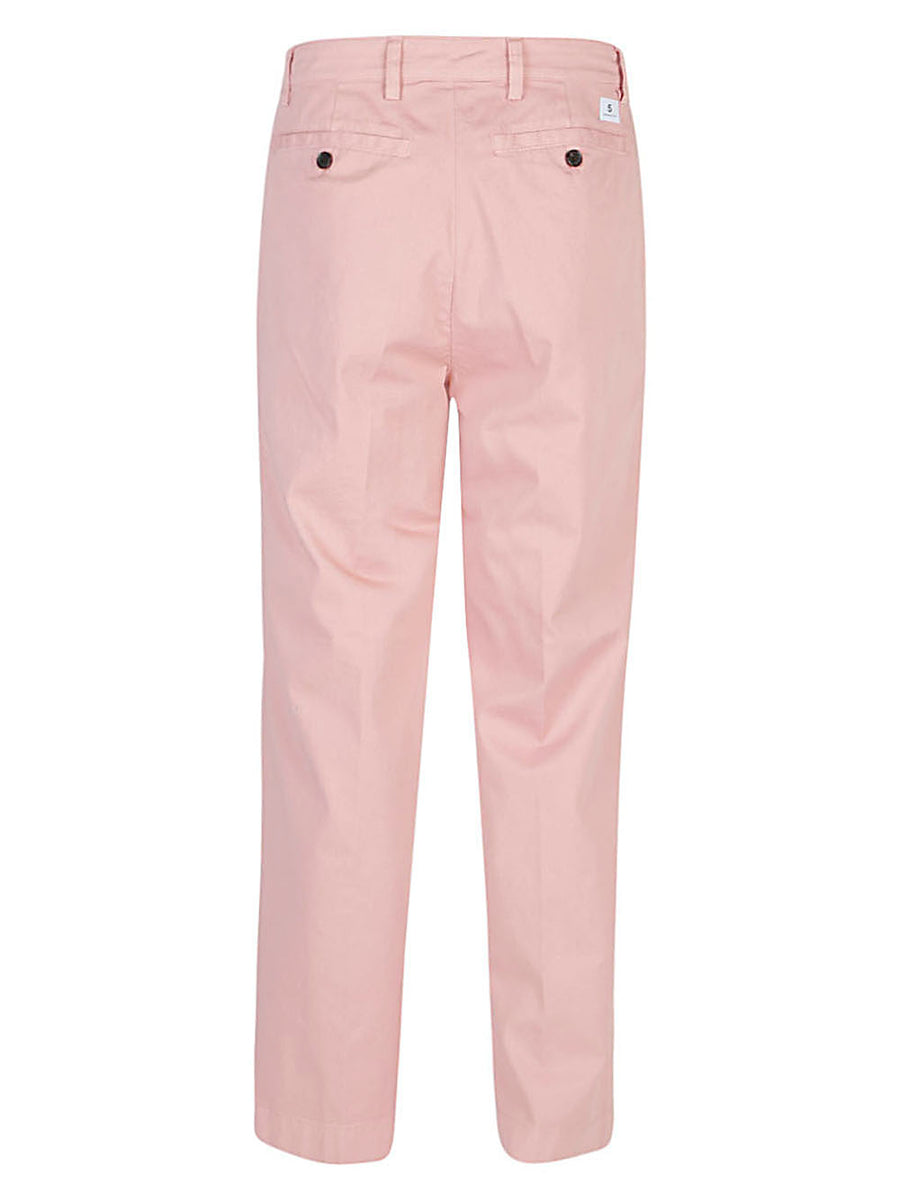 Department 5 Wide Leg Trousers Pink Cotton Blend For Men, Relaxed Fit Everyday Style