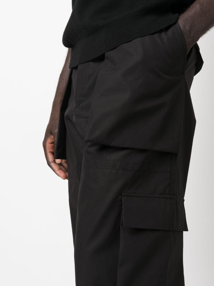 Alexander McQueen Black Cotton Cargo Trousers For Men With Luxury Tailoring And Versatile Cargo Pockets