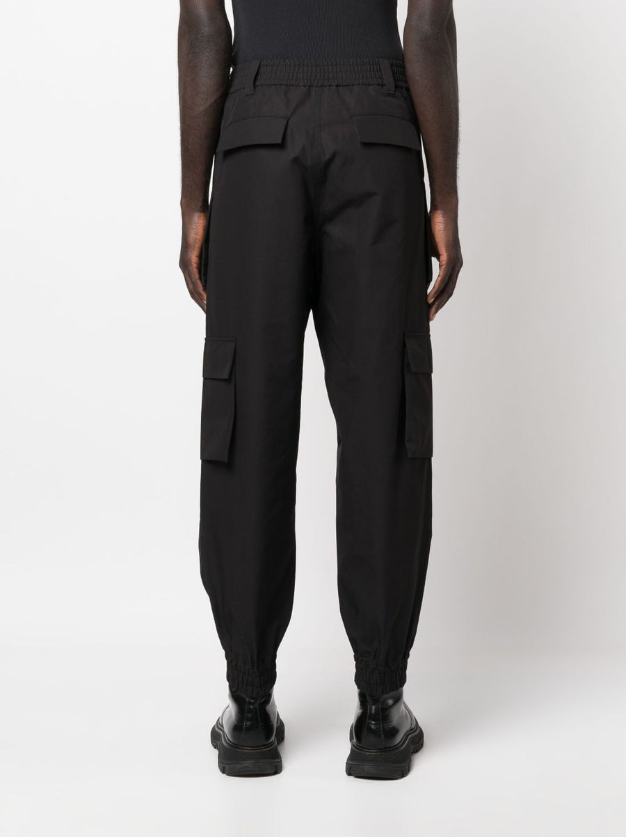 Alexander McQueen Black Cotton Cargo Trousers For Men With Luxury Tailoring And Versatile Cargo Pockets