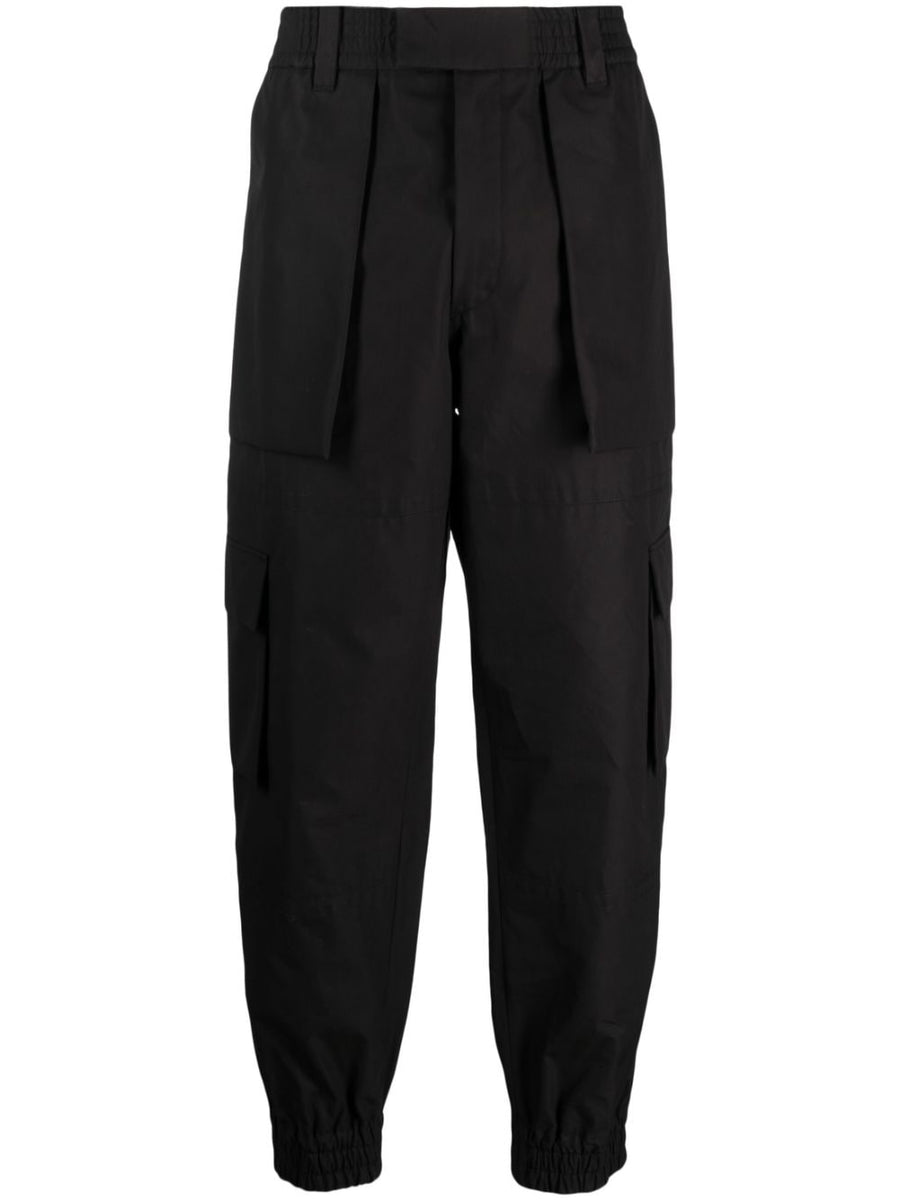 Alexander McQueen Black Cotton Cargo Trousers For Men With Luxury Tailoring And Versatile Cargo Pockets