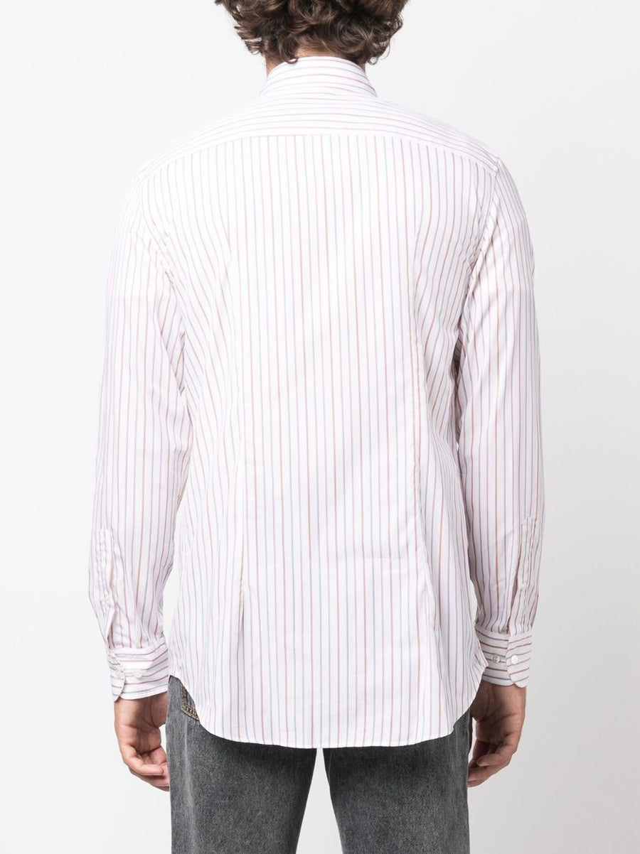 Etro Striped Embroidered Shirt For Men Premium Pure Cotton Luxury Smart Casual Essential