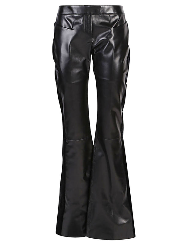 Tom Ford Flared leather and velvet trousers