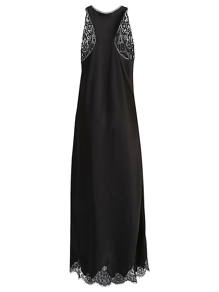 Balenciaga Lace Trim Maxi Dress V Neck Sleeveless For Women Premium Beachwear And Resort Wear