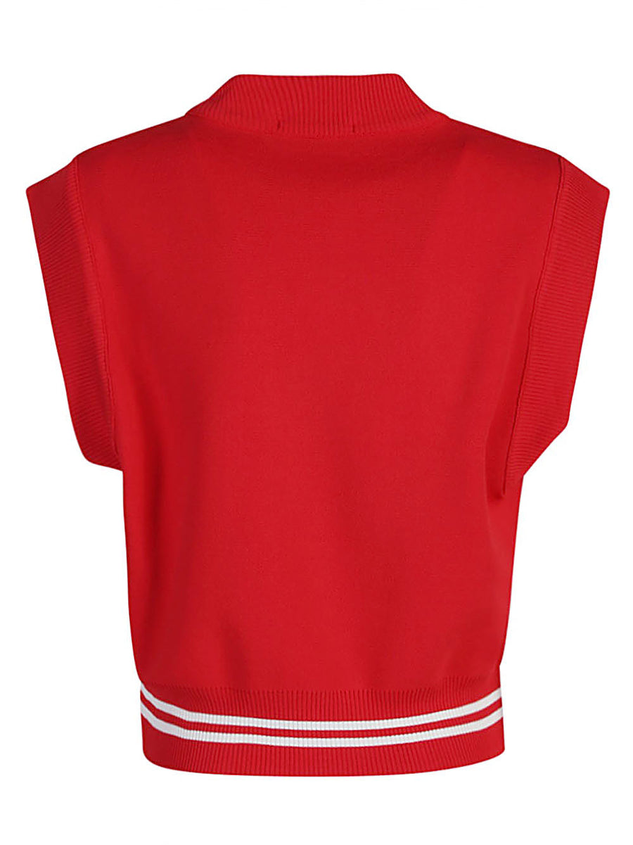 Autry Logo Vest For Women Easy Layering Round Neckline With Contrast Logo And Graphic Detailing