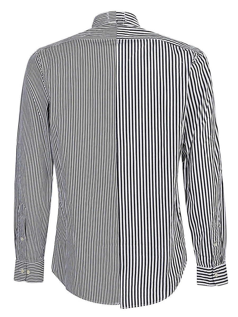 E.L.V. Denim Contrast Striped Cotton Shirt For Women One Size Fits True To Size Now