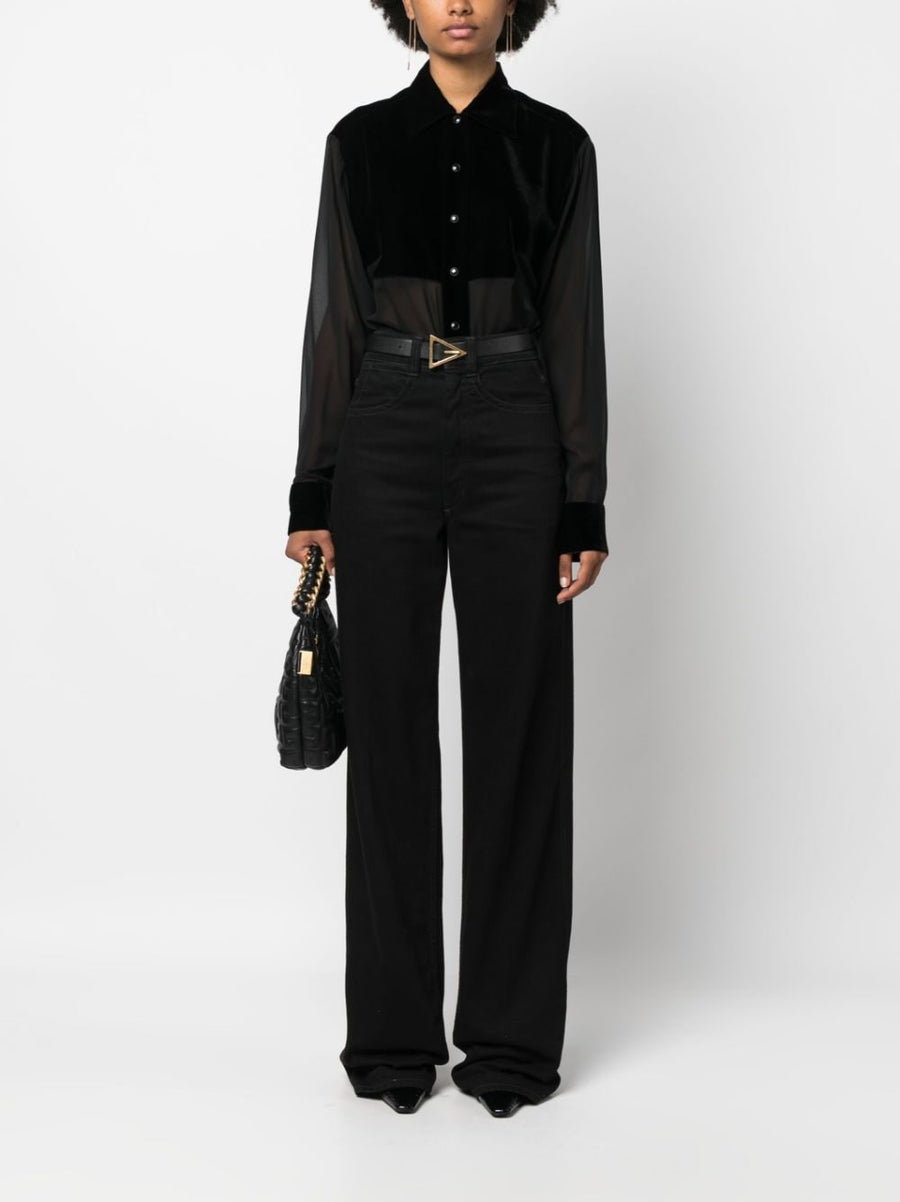 Tom Ford Silk Georgette Shirt for Women Full Silk Lining Panelled Silhouette Versatile Work Eveningwear