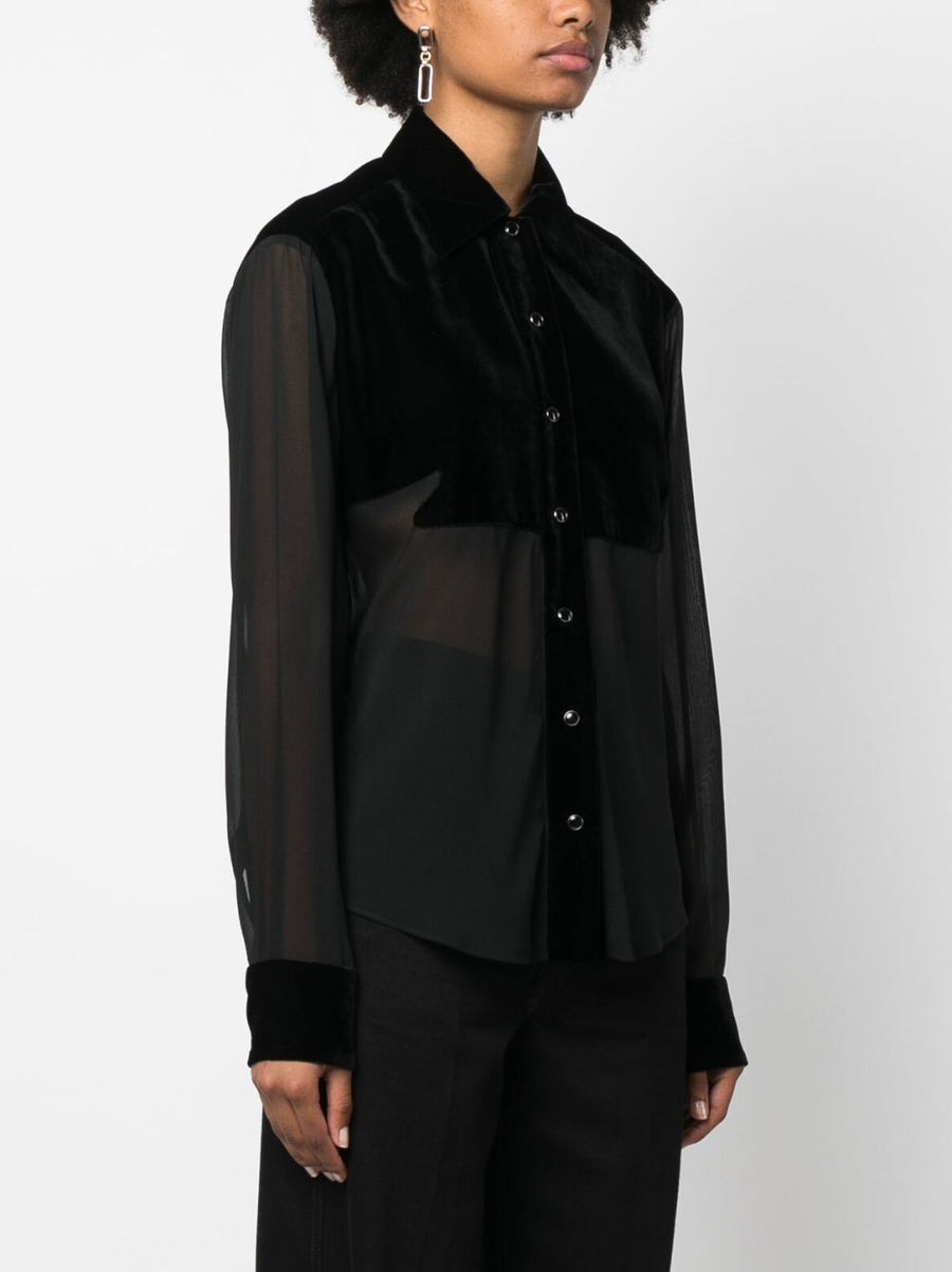 Tom Ford Silk Georgette Shirt for Women Full Silk Lining Panelled Silhouette Versatile Work Eveningwear