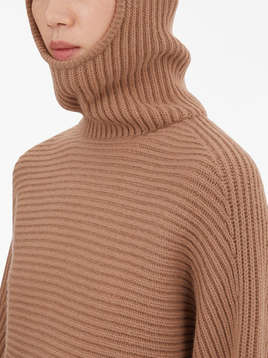 Ferragamo Cashmere Cropped Hoodie For Women Colorblock Wool Blend Luxury Comfort