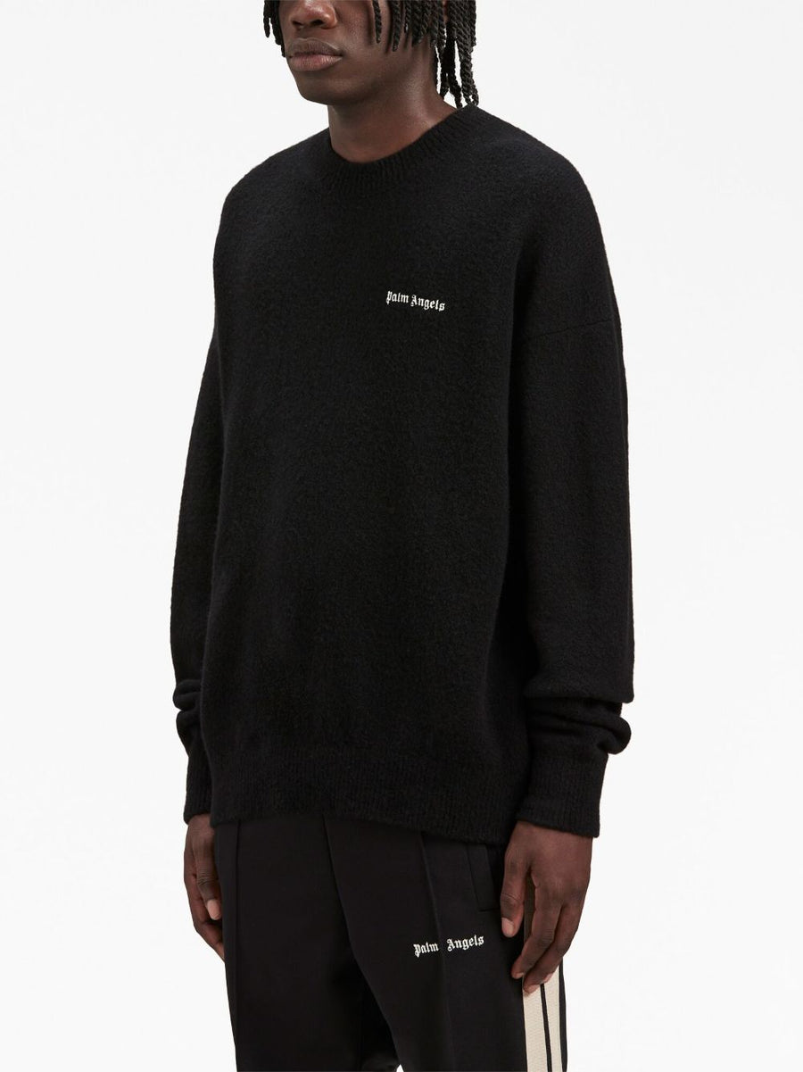 Palm Angels Basic Logo Merino Cashmere Knit Sweater for Men Premium Luxury Everyday Wear