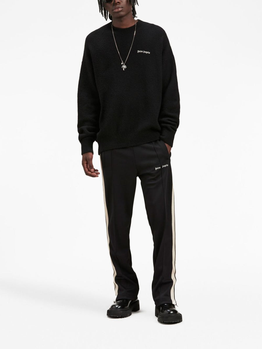 Palm Angels Basic Logo Merino Cashmere Knit Sweater for Men Premium Luxury Everyday Wear