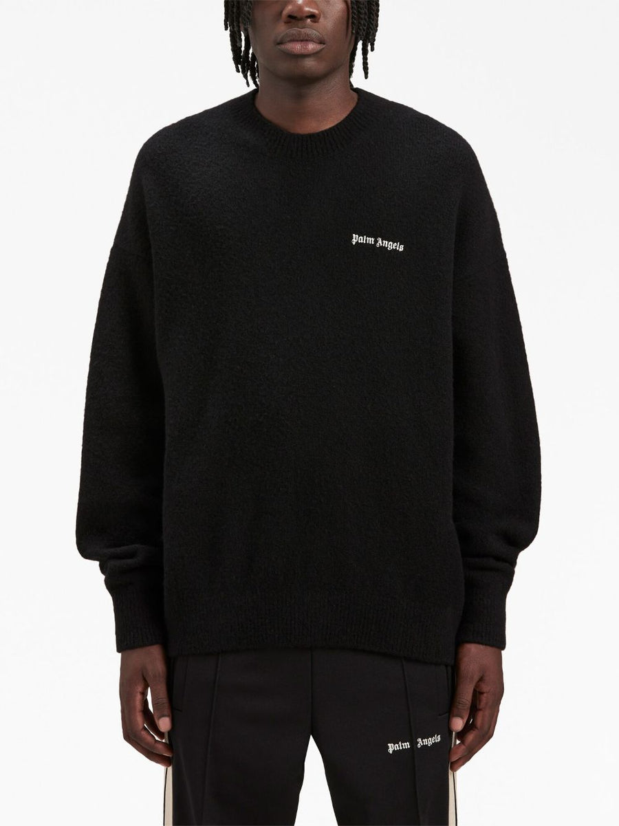 Palm Angels Basic Logo Merino Cashmere Knit Sweater for Men Premium Luxury Everyday Wear