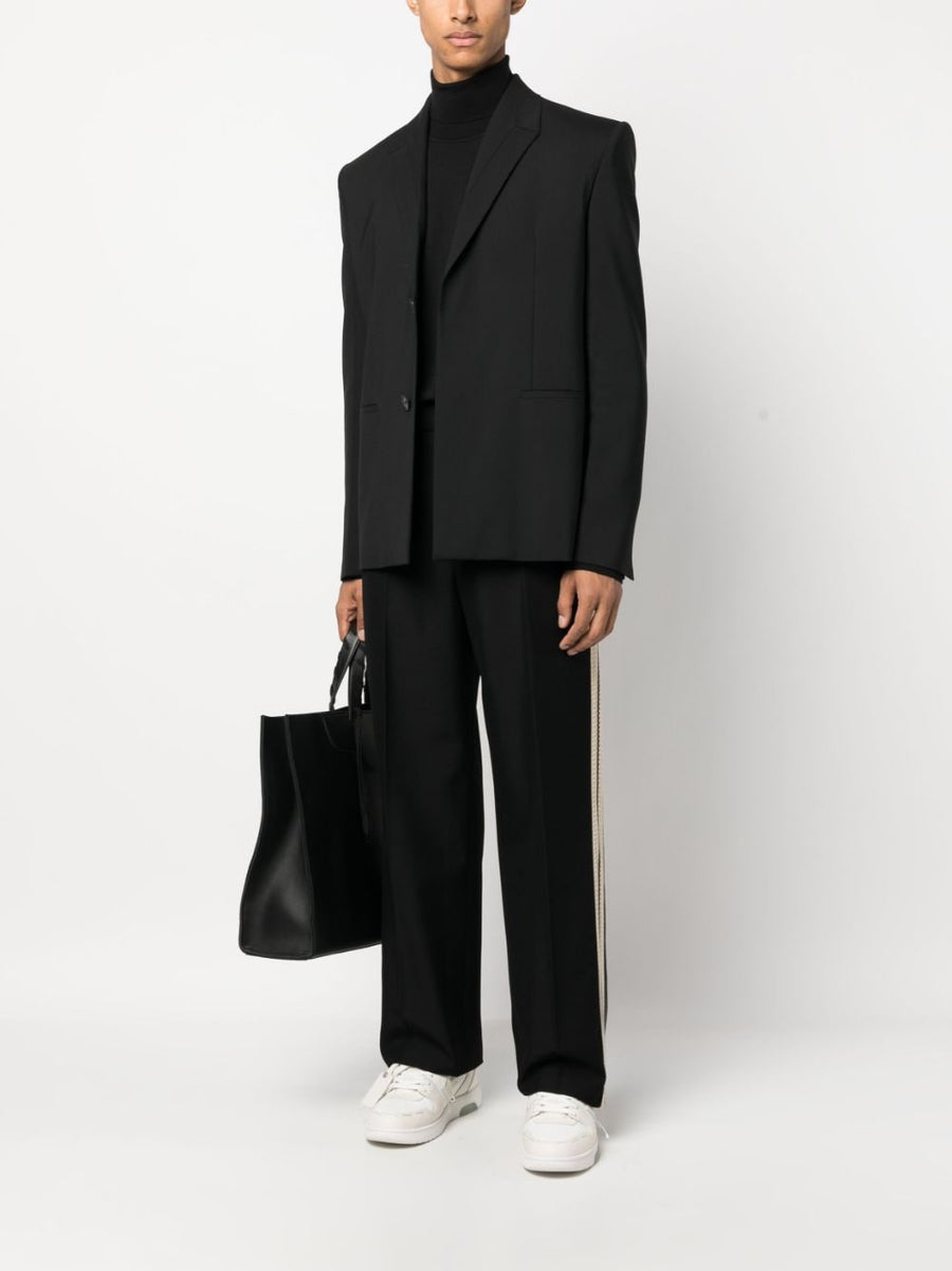 Palm Angels Cotton Track Pants With Off White Stripe Detail For Men Luxury Tailoring Meets Streetwear