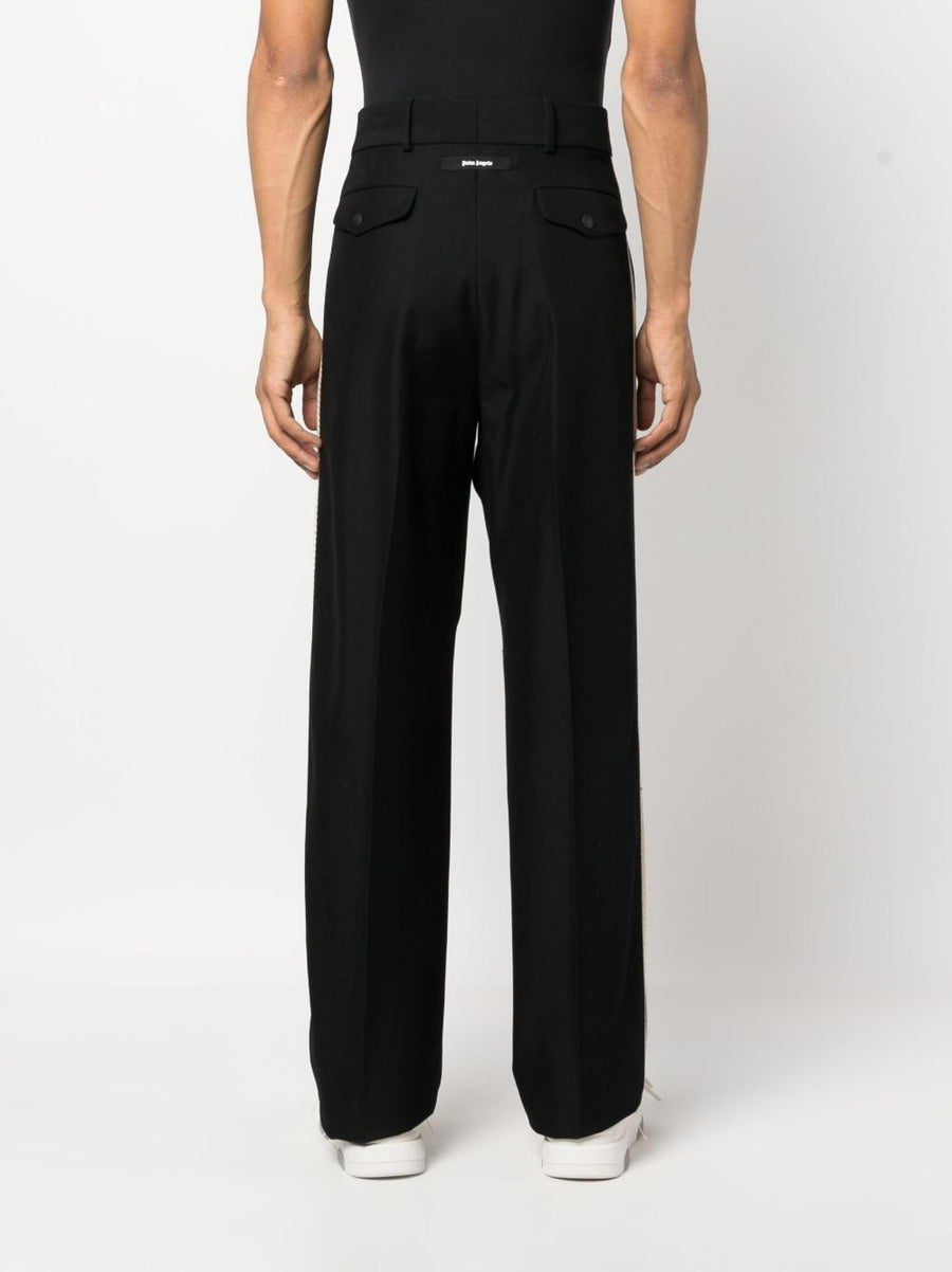 Palm Angels Cotton Track Pants With Off White Stripe Detail For Men Luxury Tailoring Meets Streetwear